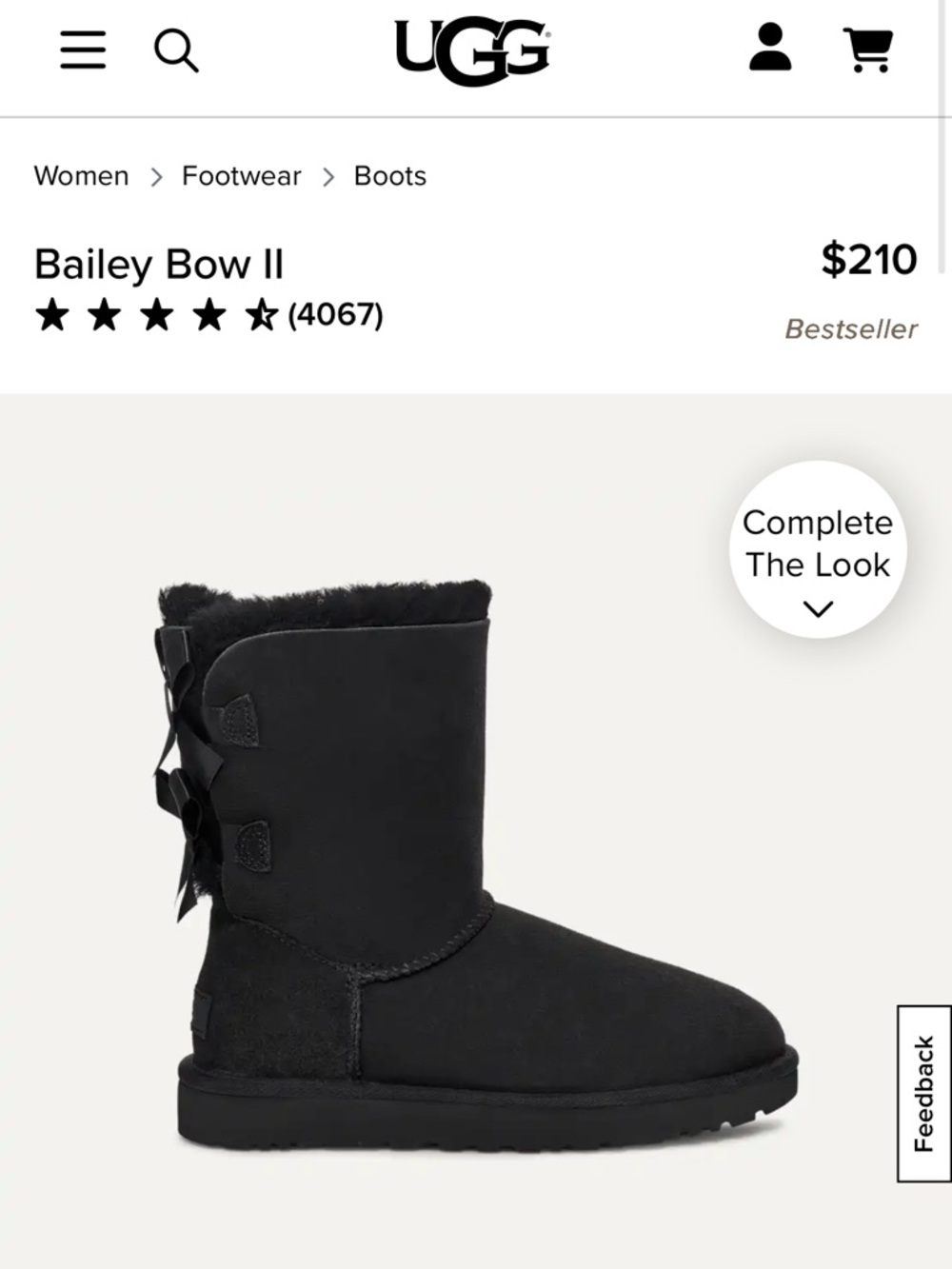 UGG Bailey Bow II Black Suede Mid-Calf Boots